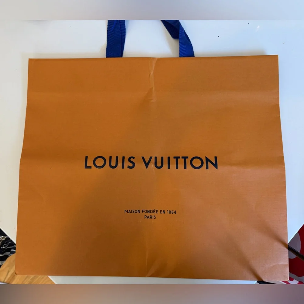 Bundle Louis Vuitton Shopping Bags Large + Small Orange LV Gift Bags Set
